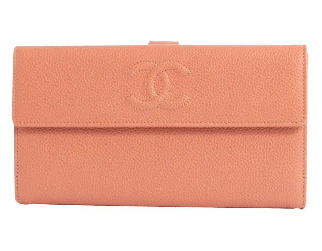 シャネル スーパーコピー CHANEL キャビアスキン 長財布 ローズピンク A48649 