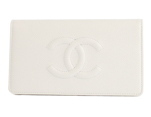 シャネル スーパーコピー CHANEL キャビアスキン 長財布 ホワイト A48651