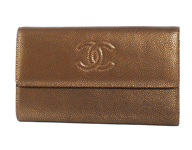 シャネル スーパーコピー CHANEL ココマーク キャビアスキン 長財布 ゴールド A48653 