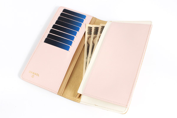 シャネル スーパーコピー パレットライン 長財布 ゴールド＆ライトピンク A68630