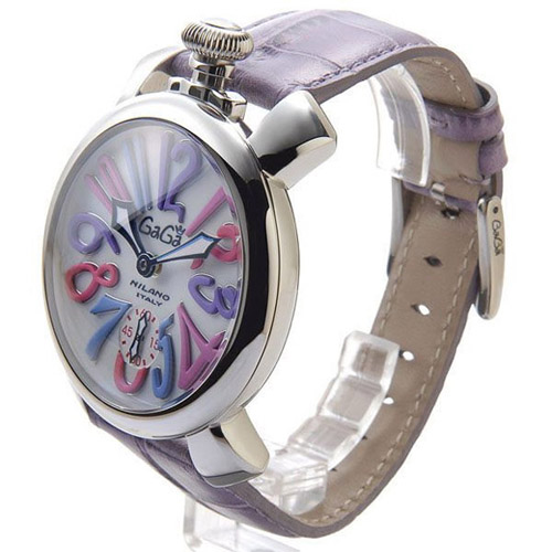 5010.09S - GaGa MILANO （ガガミラノ） 時計 腕時計 マニュアーレ マヌアーレ 48mm ライトパープルレザー