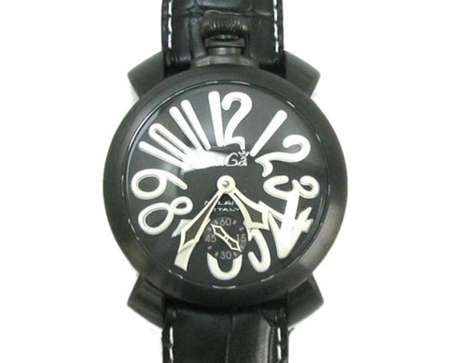 5012.06S - GaGa MILANO （ガガミラノ） 時計 腕時計 マニュアーレ マヌアーレ 48mm ブラックレザー