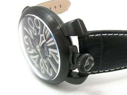 5012.06S - GaGa MILANO （ガガミラノ） 時計 腕時計 マニュアーレ マヌアーレ 48mm ブラックレザー