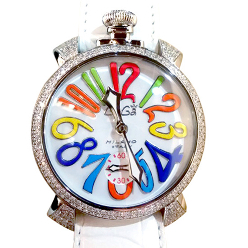 5010.1D.1 - GaGa MILANO （ガガミラノ） 時計 腕時計 マニュアーレ マヌアーレ 48mm ホワイトレザー