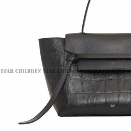 セリーヌ 15SS入荷 稀少 CELINE BeltBagミニ,クロコBlack