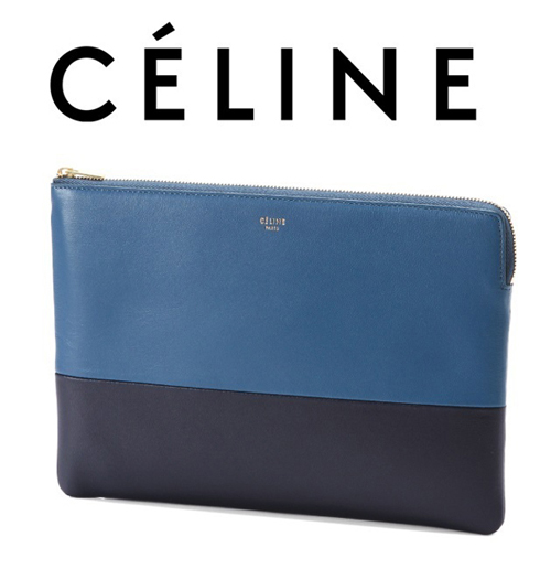 CELINE｜コンビカラーポーチ｜ブルー 104233XTM07DS