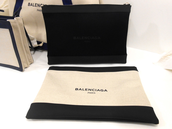 Balenciaga新モデル☆大人気バレンシアガバッグスーパーコピーキャンバス☆NAVYクラッチ