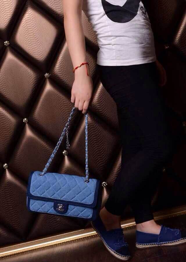 CHANEL シャネルスーパーコピー デニム ハンドバッグ チェーンバッグ FLAP BAG A92216
