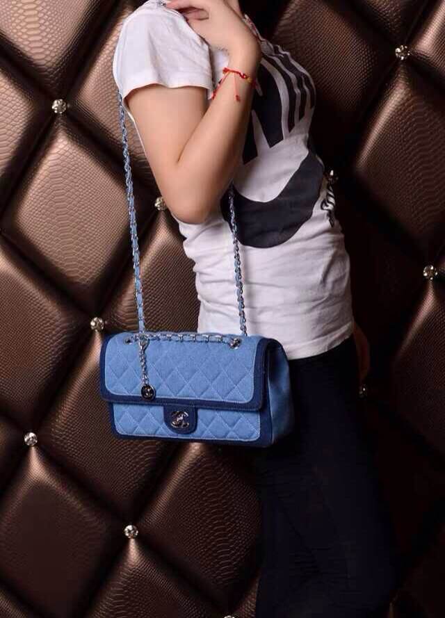 CHANEL シャネルスーパーコピー デニム ハンドバッグ チェーンバッグ FLAP BAG A92216