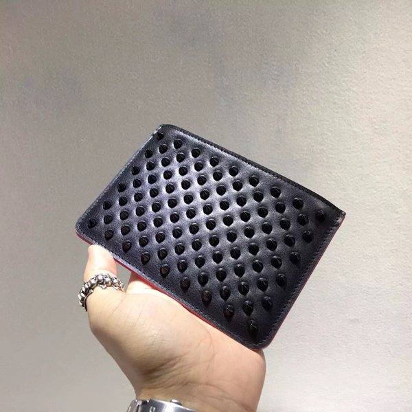 2016新作 ルブタン 財布 コピー Loubiposh Mini Pouch カーフブラック