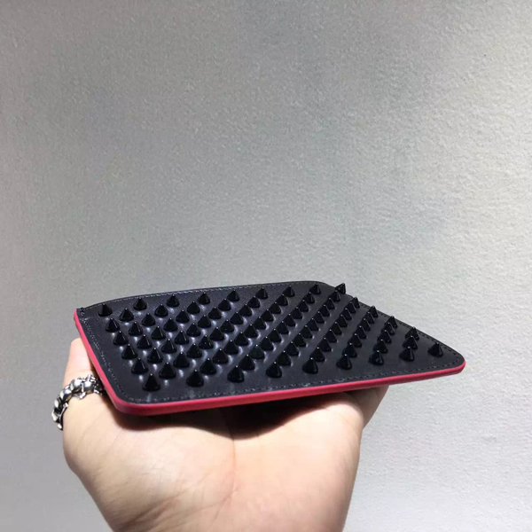 2016新作 ルブタン 財布 コピー Loubiposh Mini Pouch カーフブラック