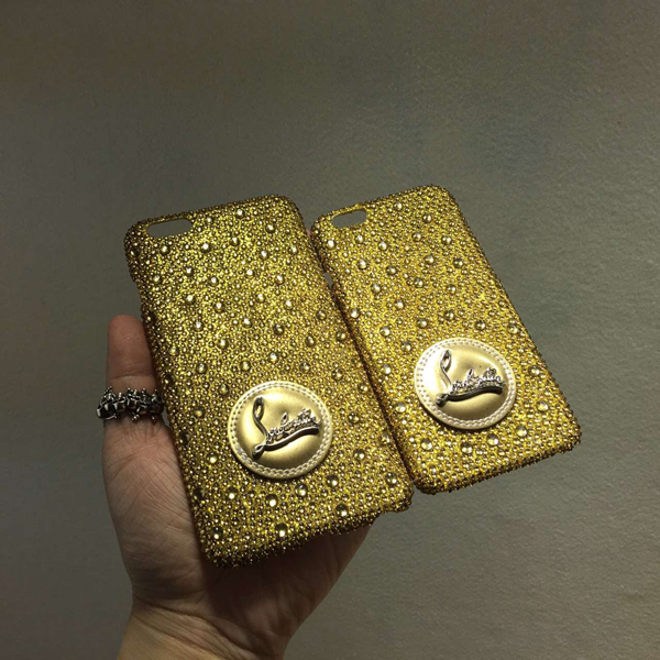 iphone6★キラキラ光 glitter ルブタン 財布 コピー ゴールドスマホケース