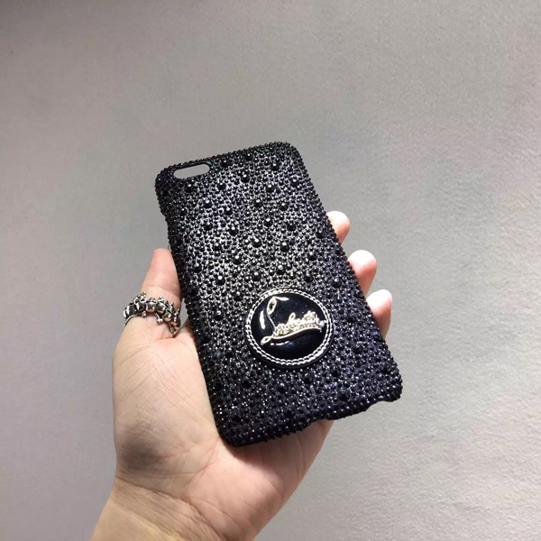 iphone6★キラキラ光 glitter ルブタン 財布 コピー ブラックスマホケース
