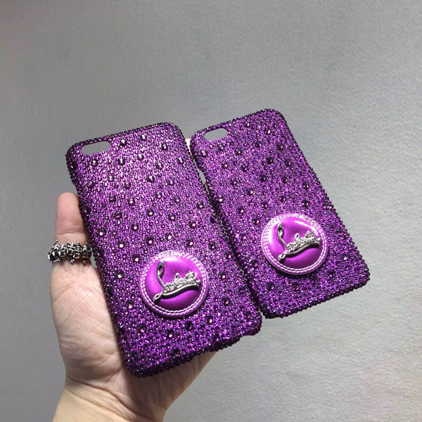 iphone6★キラキラ光 glitter ルブタン 財布 コピー パープルスマホケース