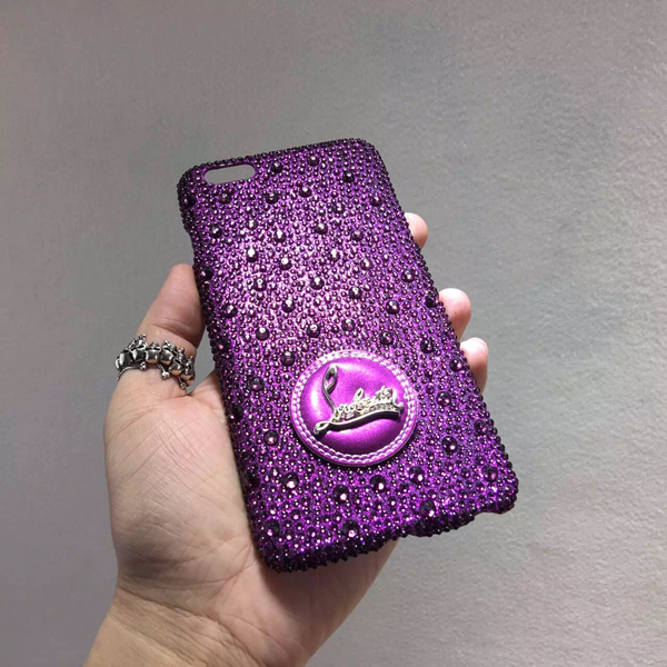 iphone6★キラキラ光 glitter ルブタン 財布 コピー パープルスマホケース