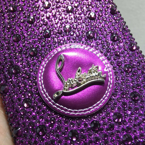 iphone6★キラキラ光 glitter ルブタン 財布 コピー パープルスマホケース