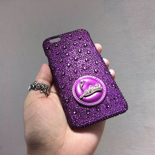 iphone6★キラキラ光 glitter ルブタン 財布 コピー パープルスマホケース