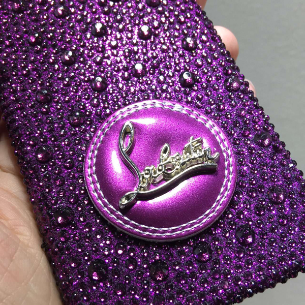 iphone6★キラキラ光 glitter ルブタン 財布 コピー パープルスマホケース