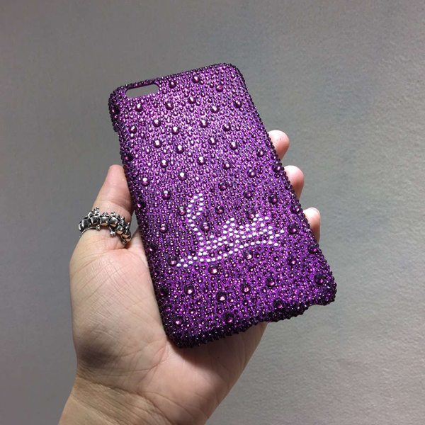 iphone6★キラキラ光 glitter ルブタン 財布 コピー パープルスマホケース