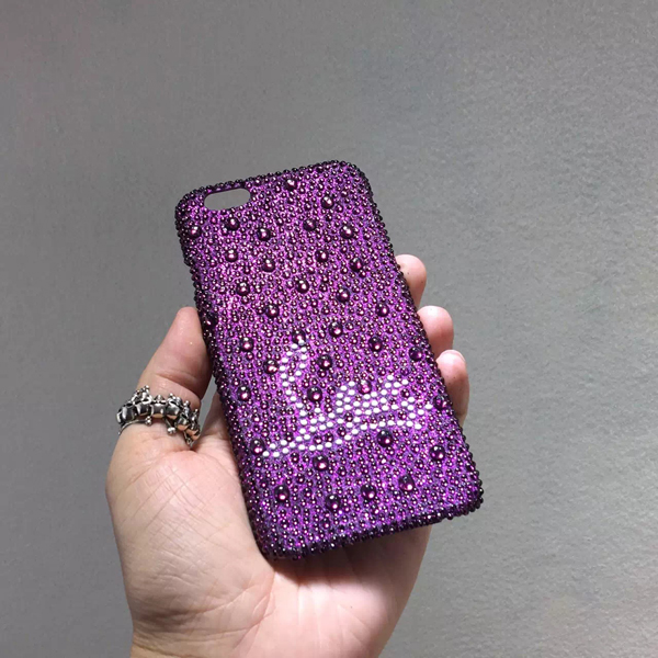 iphone6★キラキラ光 glitter ルブタン 財布 コピー パープルスマホケース