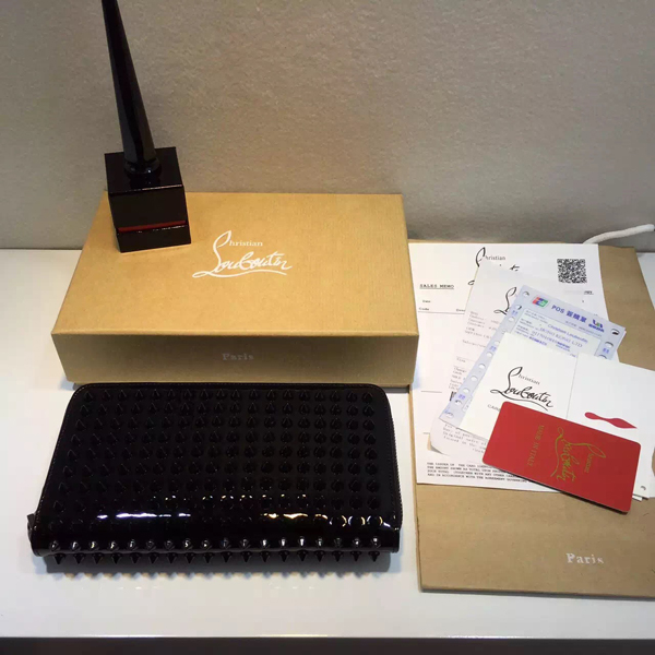 2016新作ルブタン 財布 コピーChristinal Louboutin ラウンドファスナー長財布 Black 3135058