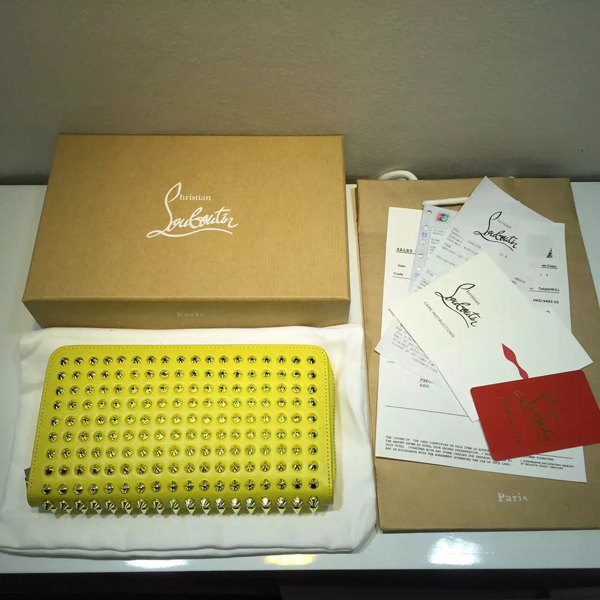 SS16新作セール★ルブタン 財布 コピー Panettone Spike Stud 長財布