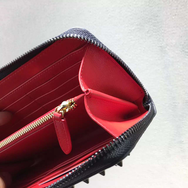 2016新色 ルブタン 財布 コピー┃Christian Louboutin希少なブラックのPANETTONE長財布