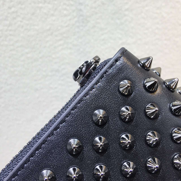 2016新色 ルブタン 財布 コピー┃Christian Louboutin希少なブラックのPANETTONE長財布