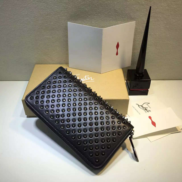 2016新色 ルブタン 財布 コピー┃Christian Louboutin希少なブラックのPANETTONE長財布