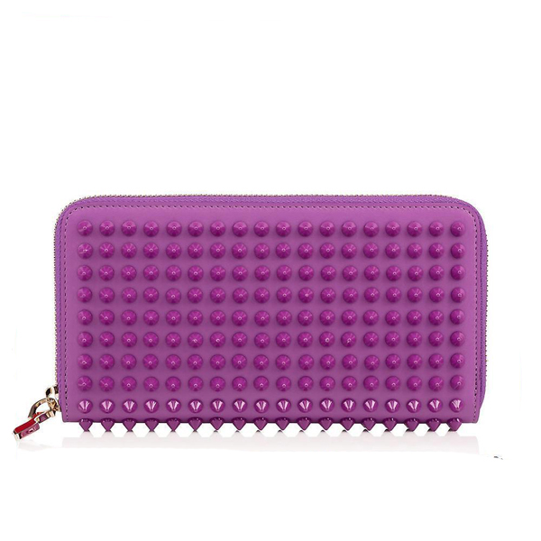 2016新色 Christian Louboutin★Panettoneルブタン 財布 コピー スパイク長財布パープル 3135058L036