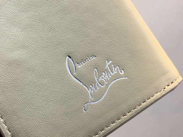 2016新作 Christian Louboutin ルブタン 財布 コピー Paros Billfold Ivory Spikes 二つ折り財布 1165112M428