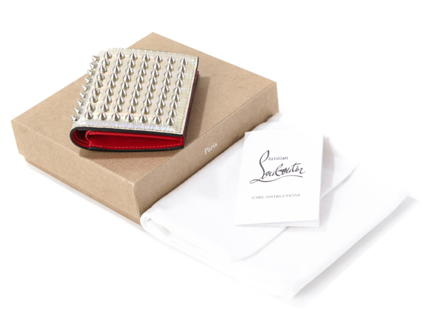CHRISTIAN LOUBOUTIN 16SS カードケース折りたたみ財布 PAROS SPIKES/PLATINE