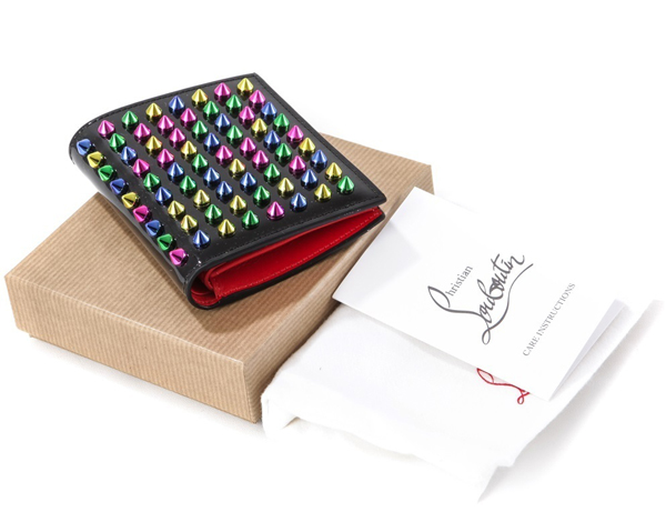 Christian Louboutin ルブタン 財布 コピー 16SS PAROS スタッズ SPIKES 二つ折り財