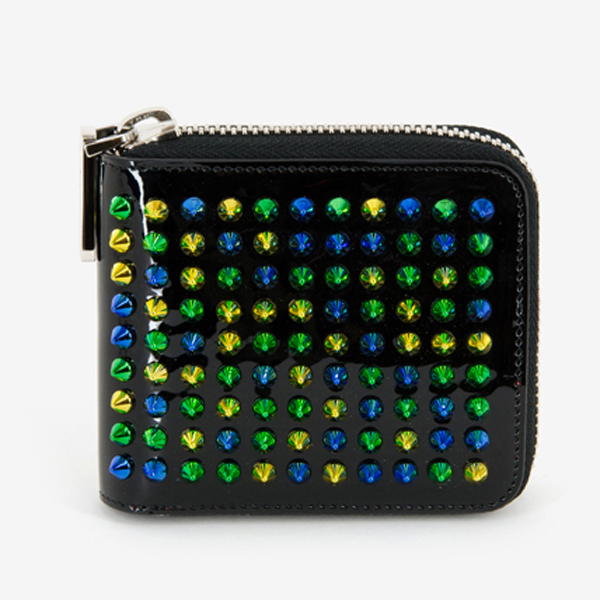 関税・送料込 LOUBOUTIN ルブタン 財布 コピー Panettone Spikes Square 2つ折り財布