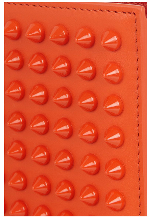 Louboutin ルブタン 財布 コピー PAROS WALLET SPIKES 二つ折り/オレンジ 13354446