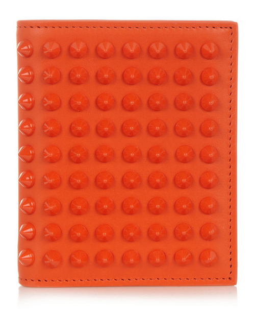 Louboutin ルブタン 財布 コピー PAROS WALLET SPIKES 二つ折り/オレンジ 13354446