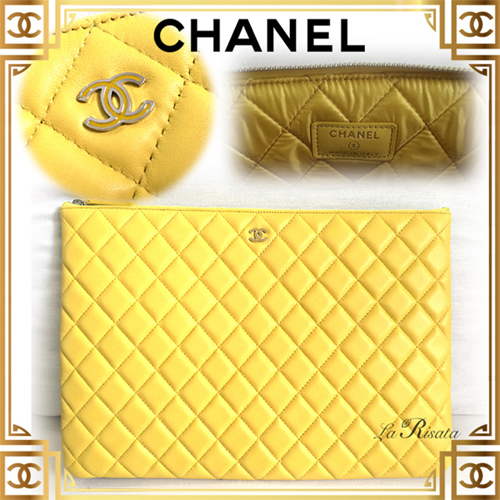 ◆2016SS Chanel シャネルスーパーコピー◆争奪戦! でかクラッチ イエロー★