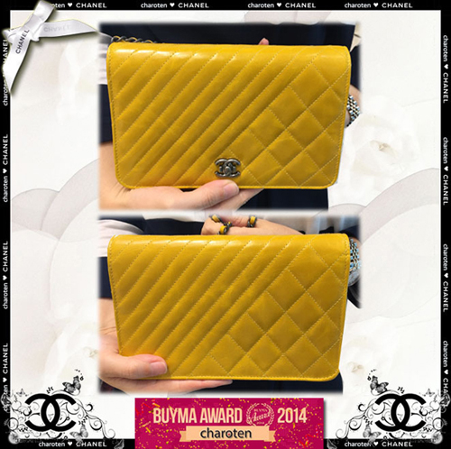 《超希少 キュート 》2016春夏新作　Chanel シャネルスーパーコピー シェブロンミニバッグ　キャビアスキン　イエロー　ゴールド金具   
