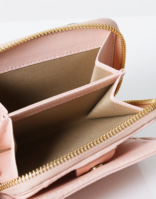 2015SS CHLOE クロエスーパーコピーバイカラーのリボンがアクセントの二つ折り財布