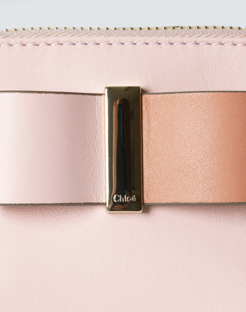 2015SS CHLOE クロエスーパーコピーバイカラーのリボンがアクセントの二つ折り財布
