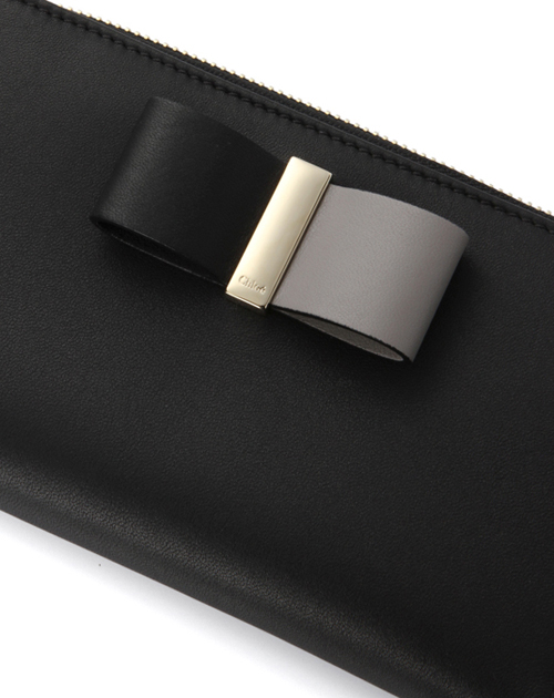 CHLOE(クロエスーパーコピー) リボンモチーフ ラウンドファスナー長財布