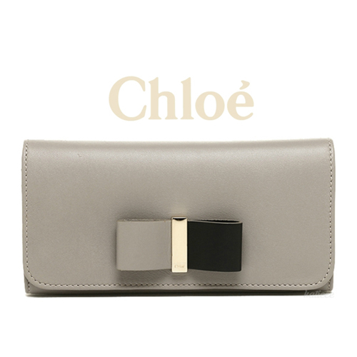 CHLOE(クロエスーパーコピー)ラムスキン リボンモチーフ 二つ折り長財布