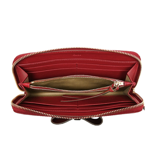 新作 ∞∞Chloe∞∞クロエスーパーコピー Leather Bowラウンドジップ長財布☆