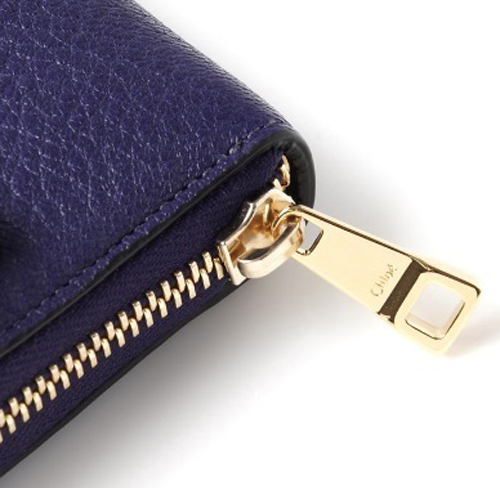 ★Sale クロエスーパーコピー Chloe Drew ラウンド長財布☆STORM BLUE