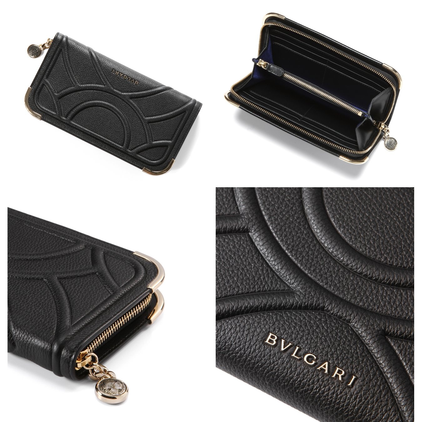 ブルガリ N級品★GOLD金具×ジップ長財布×２カラー★最新作★