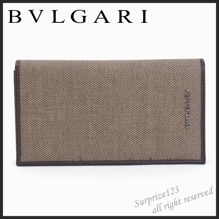 【即発】BVLGARIブルガリ N級品 長財布 キャンバス 札入れ コイン ブラウン