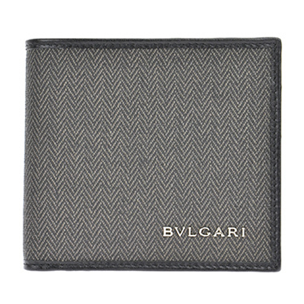 【新品本物】BVLGARIブルガリ N級品 32581 CANVAS/BLK 二つ折り財布 10598120