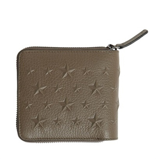 ジミーチュウ財布スーパーコピー 【新作　Jimmy Choo】二つ折りラウンドジップ財布♪カーキ jimmychoo40