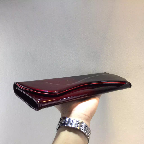 2016新作◆Christian Louboutin ルブタンコピー Pigalle Clutch★PIGALLE CLUTCH☆パテントクラッチバッグ RED/BLACK
