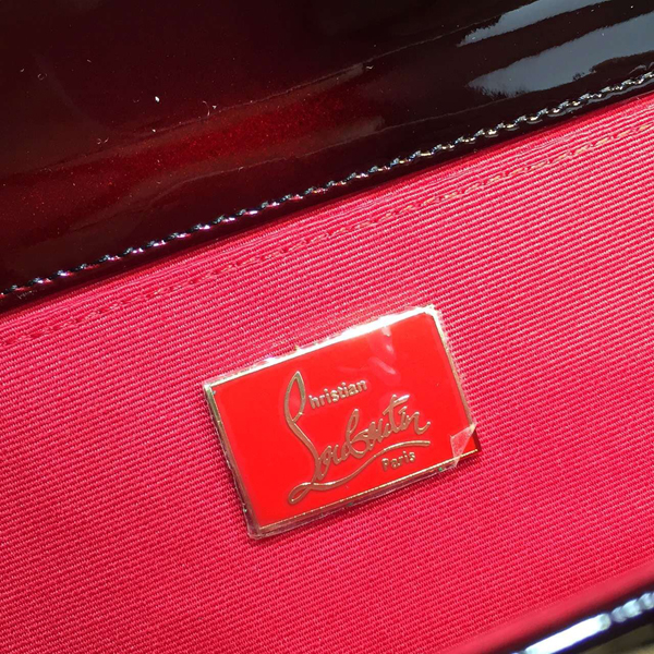 2016新作◆Christian Louboutin ルブタンコピー Pigalle Clutch★PIGALLE CLUTCH☆パテントクラッチバッグ RED/BLACK